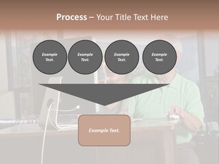 A Man And A Woman Sitting In Front Of A Computer PowerPoint Template