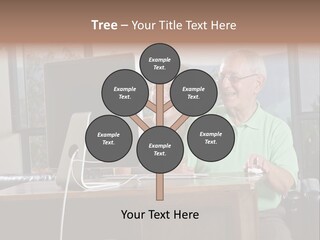 A Man And A Woman Sitting In Front Of A Computer PowerPoint Template