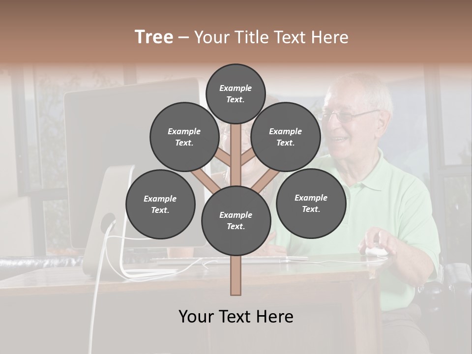 A Man And A Woman Sitting In Front Of A Computer PowerPoint Template