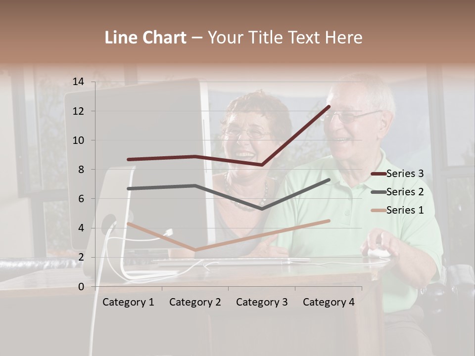 A Man And A Woman Sitting In Front Of A Computer PowerPoint Template