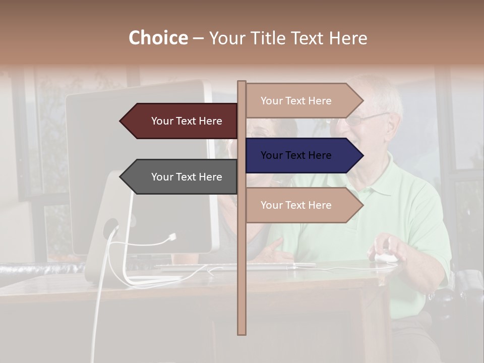 A Man And A Woman Sitting In Front Of A Computer PowerPoint Template