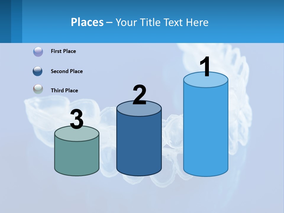 A Clear Plastic Toothbrush Holder On A Blue Background PowerPoint Template