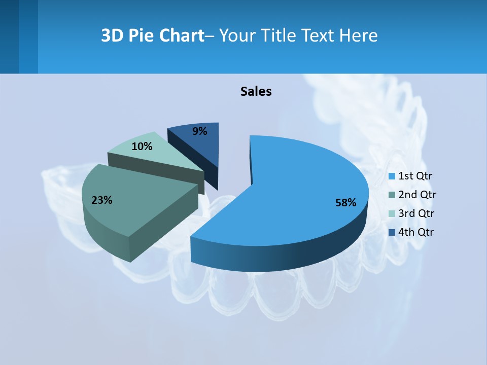 A Clear Plastic Toothbrush Holder On A Blue Background PowerPoint Template