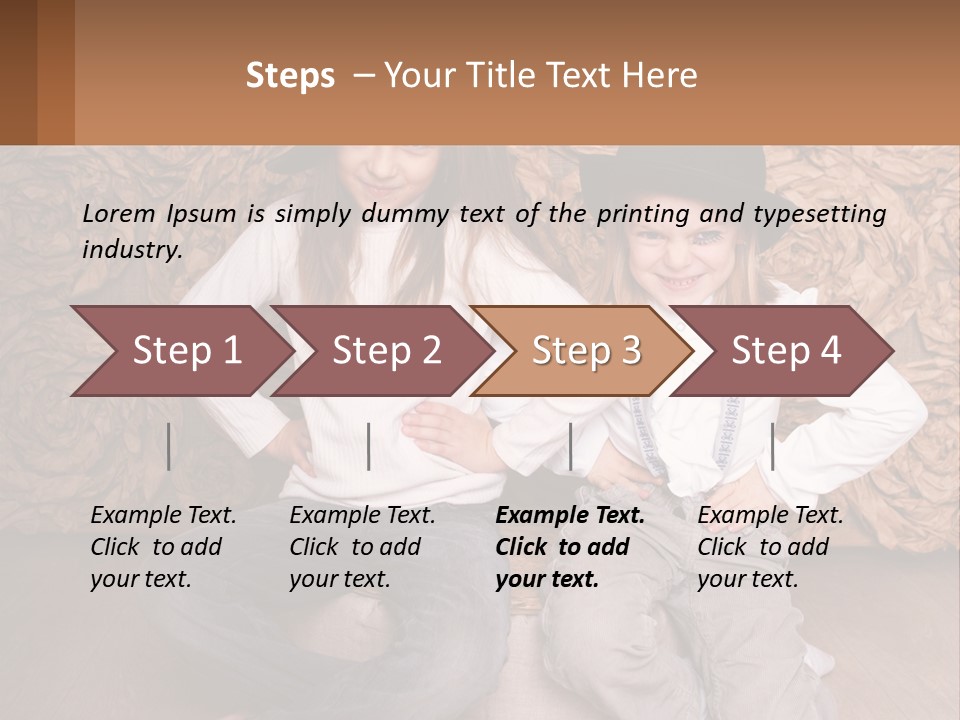 Two Young Girls Sitting On A Couch With Hats On Their Heads PowerPoint Template