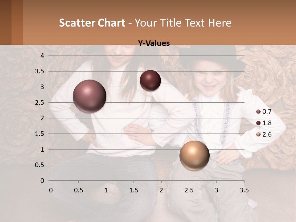 Two Young Girls Sitting On A Couch With Hats On Their Heads PowerPoint Template