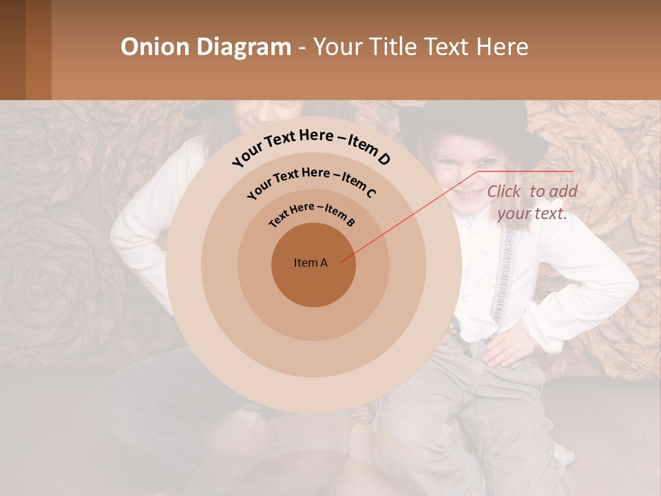 Two Young Girls Sitting On A Couch With Hats On Their Heads PowerPoint Template