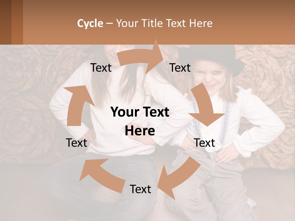 Two Young Girls Sitting On A Couch With Hats On Their Heads PowerPoint Template