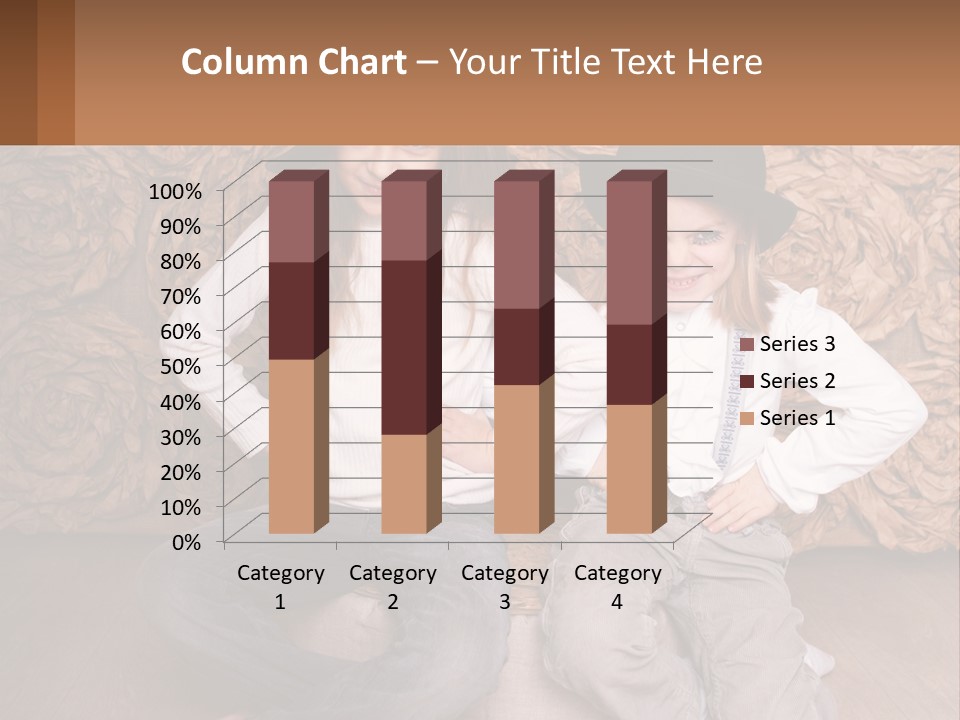 Two Young Girls Sitting On A Couch With Hats On Their Heads PowerPoint Template
