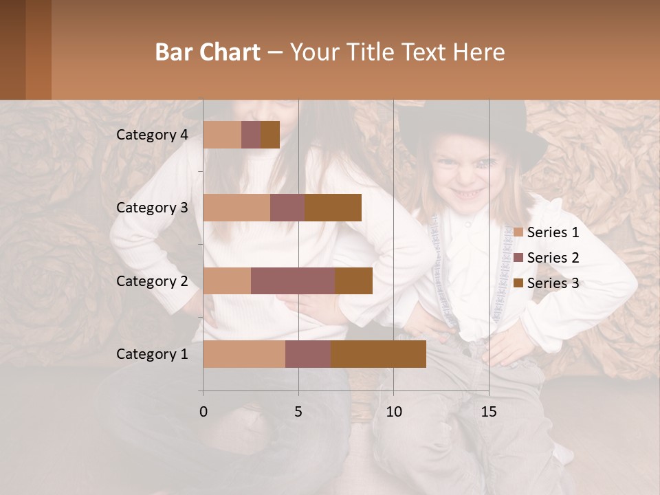 Two Young Girls Sitting On A Couch With Hats On Their Heads PowerPoint Template