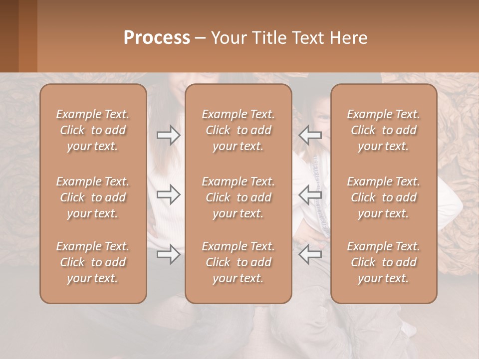 Two Young Girls Sitting On A Couch With Hats On Their Heads PowerPoint Template