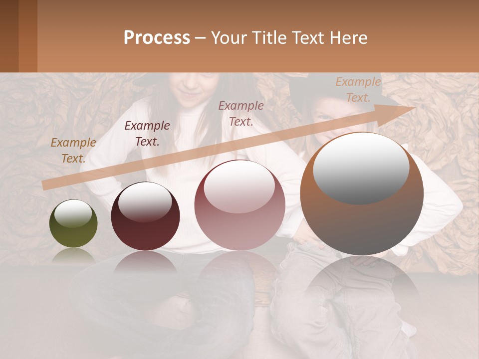 Two Young Girls Sitting On A Couch With Hats On Their Heads PowerPoint Template