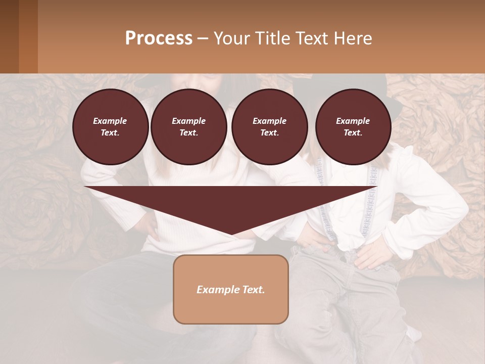 Two Young Girls Sitting On A Couch With Hats On Their Heads PowerPoint Template