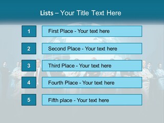 A Group Of Business People Standing In Front Of A Globe PowerPoint Template