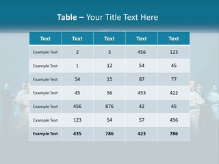 A Group Of Business People Standing In Front Of A Globe PowerPoint Template