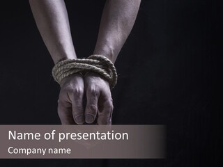 A Person Holding A Rope In Their Hands PowerPoint Template