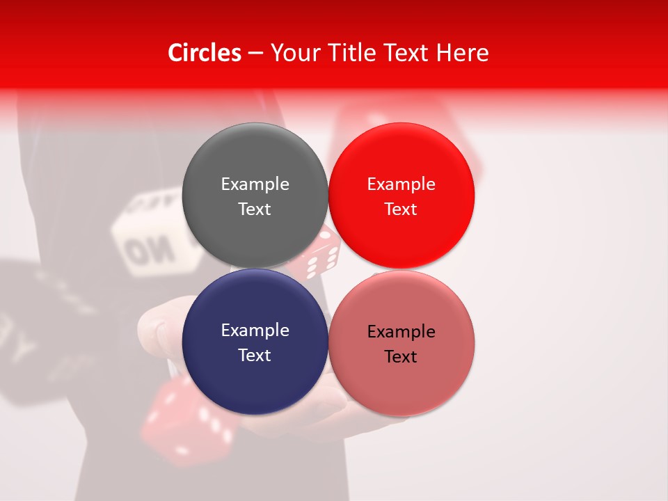 A Man In A Suit Is Holding A Dice PowerPoint Template