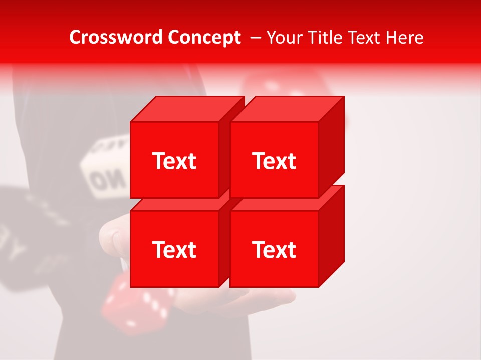 A Man In A Suit Is Holding A Dice PowerPoint Template