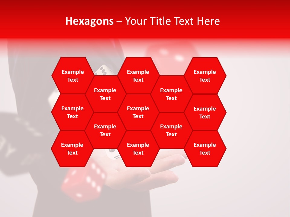 A Man In A Suit Is Holding A Dice PowerPoint Template