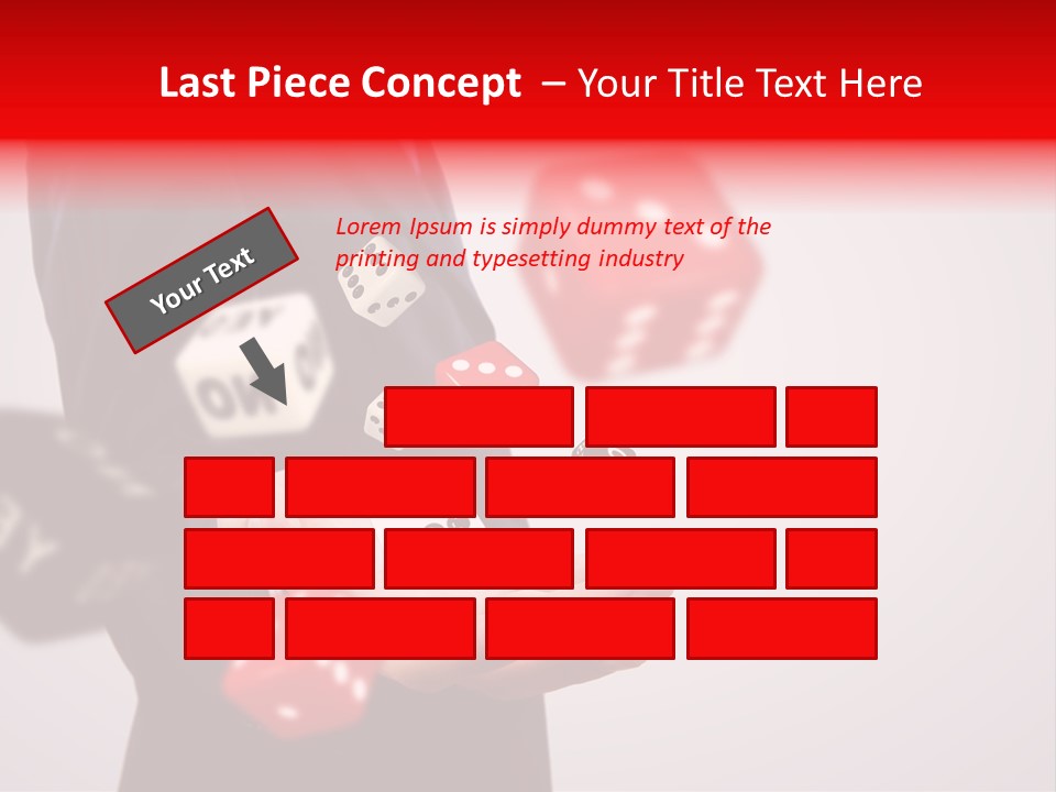 A Man In A Suit Is Holding A Dice PowerPoint Template