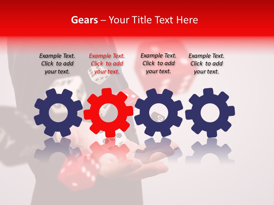 A Man In A Suit Is Holding A Dice PowerPoint Template