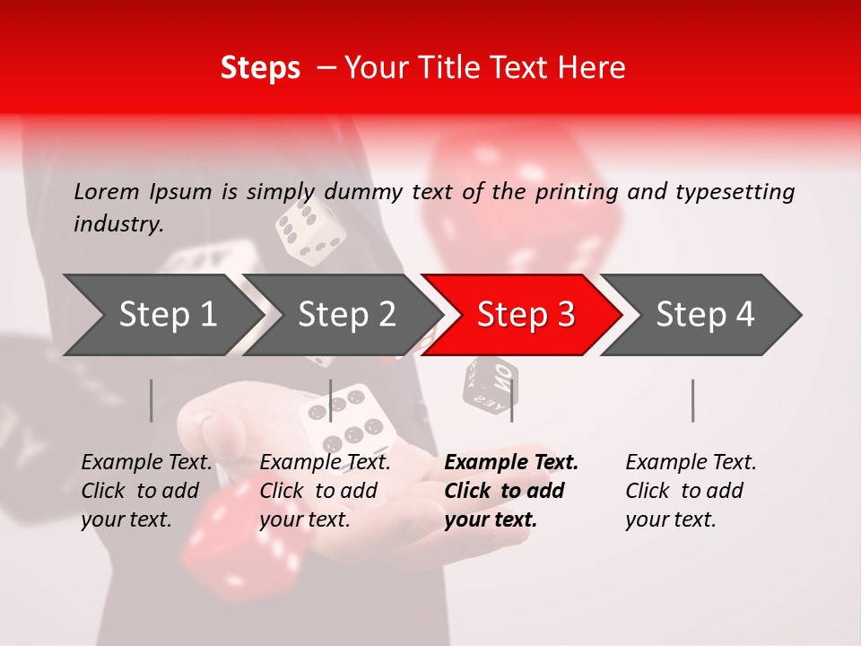 A Man In A Suit Is Holding A Dice PowerPoint Template
