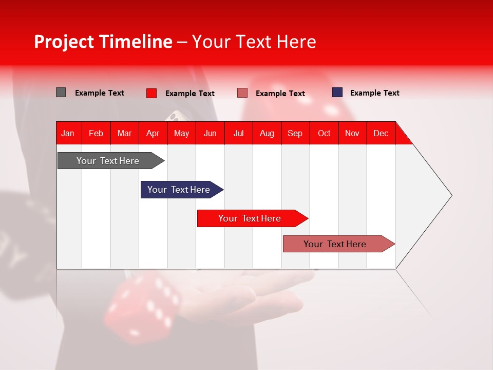 A Man In A Suit Is Holding A Dice PowerPoint Template