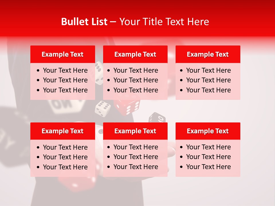 A Man In A Suit Is Holding A Dice PowerPoint Template