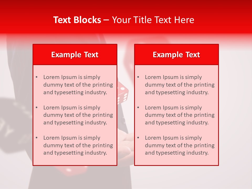 A Man In A Suit Is Holding A Dice PowerPoint Template