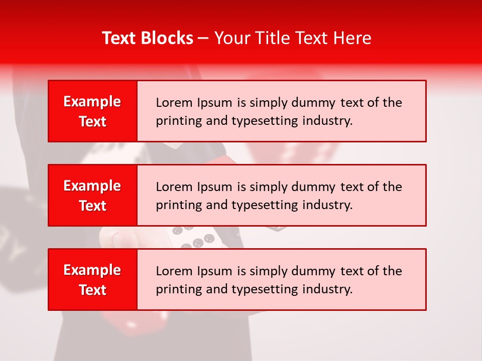 A Man In A Suit Is Holding A Dice PowerPoint Template