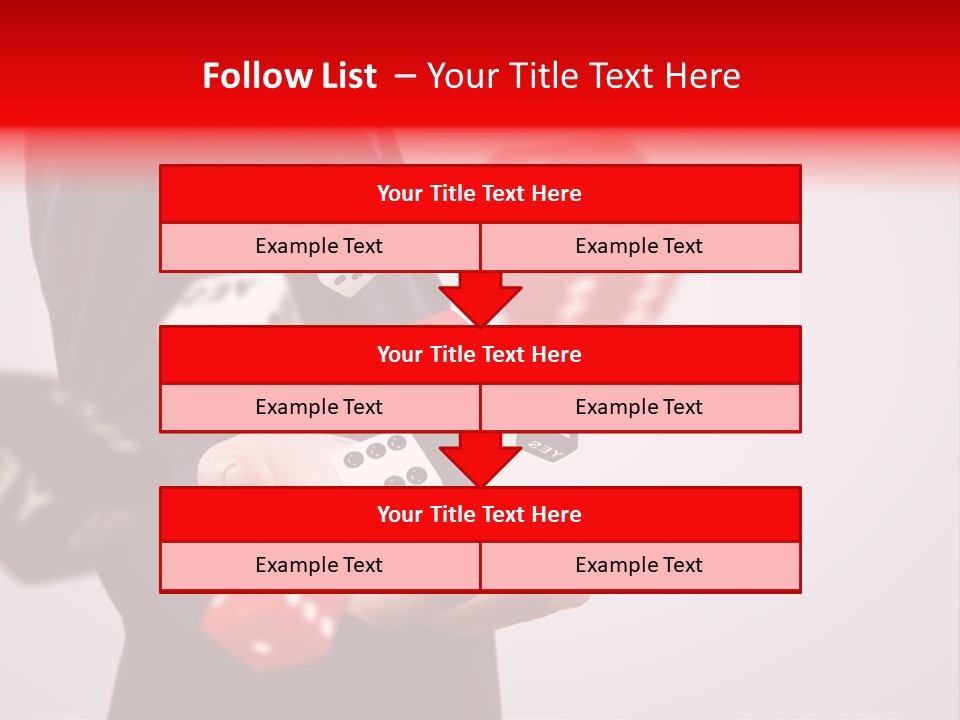 A Man In A Suit Is Holding A Dice PowerPoint Template