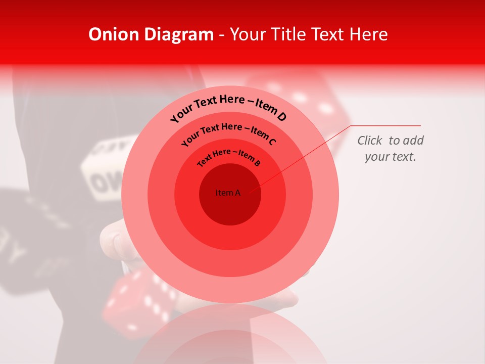 A Man In A Suit Is Holding A Dice PowerPoint Template