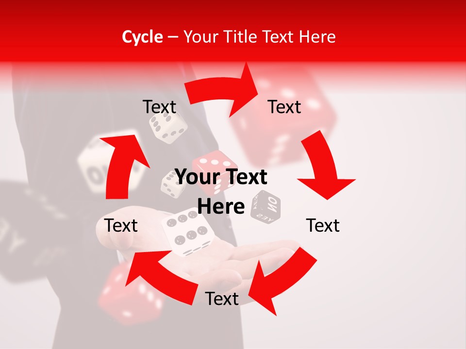 A Man In A Suit Is Holding A Dice PowerPoint Template