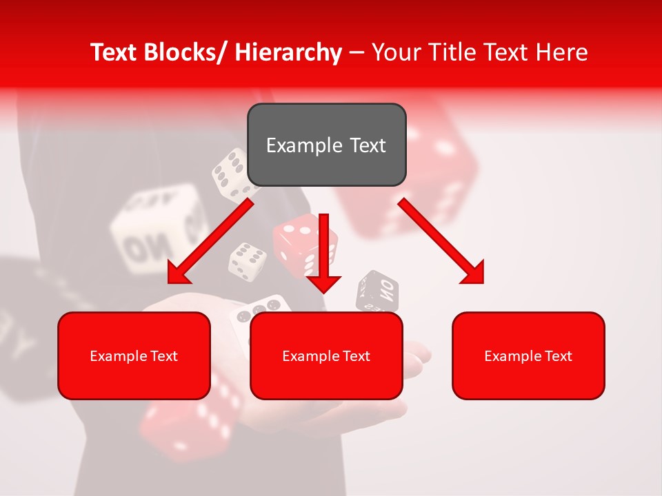 A Man In A Suit Is Holding A Dice PowerPoint Template