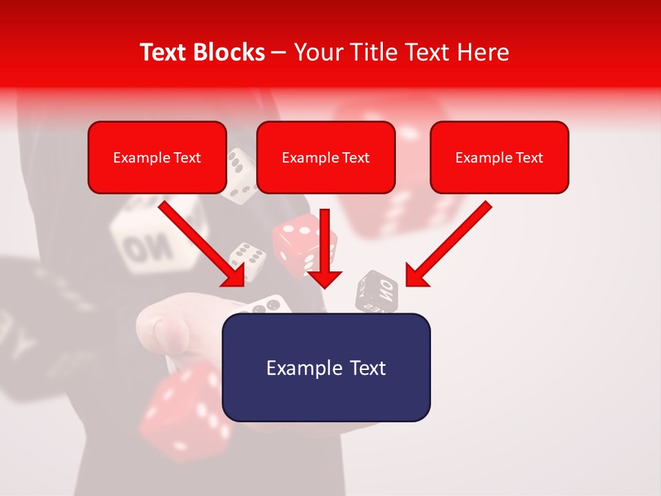 A Man In A Suit Is Holding A Dice PowerPoint Template