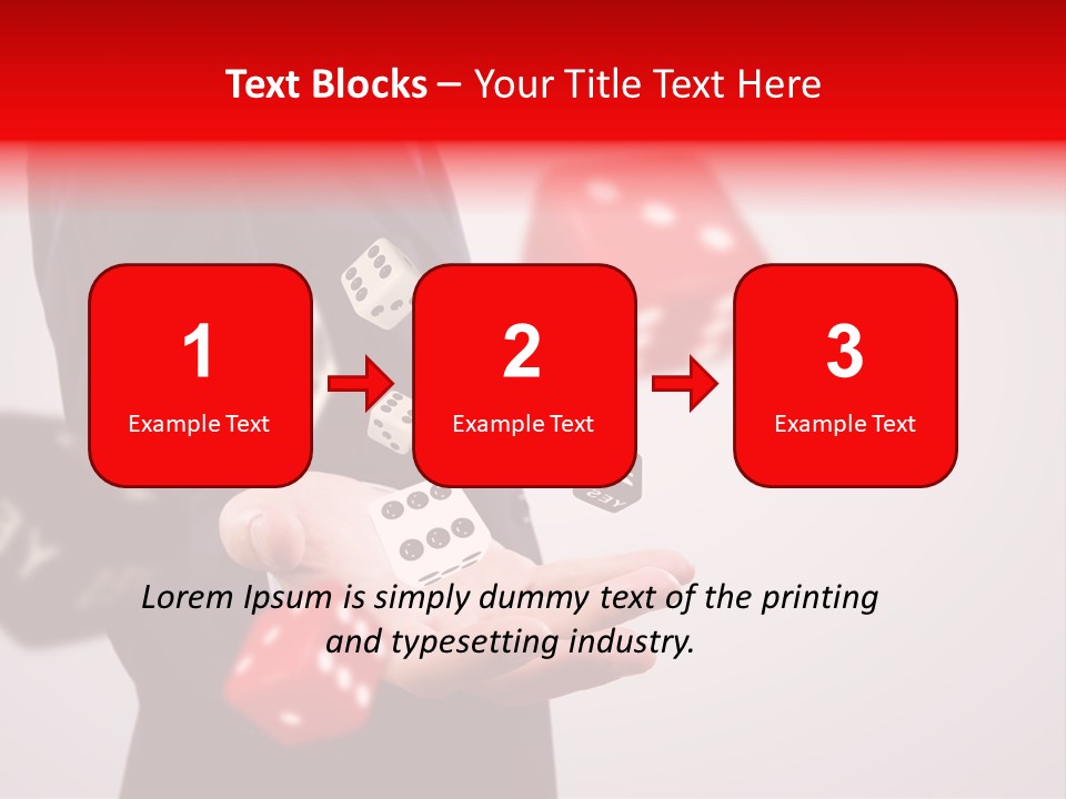 A Man In A Suit Is Holding A Dice PowerPoint Template