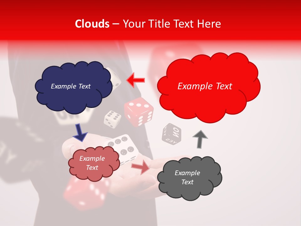 A Man In A Suit Is Holding A Dice PowerPoint Template
