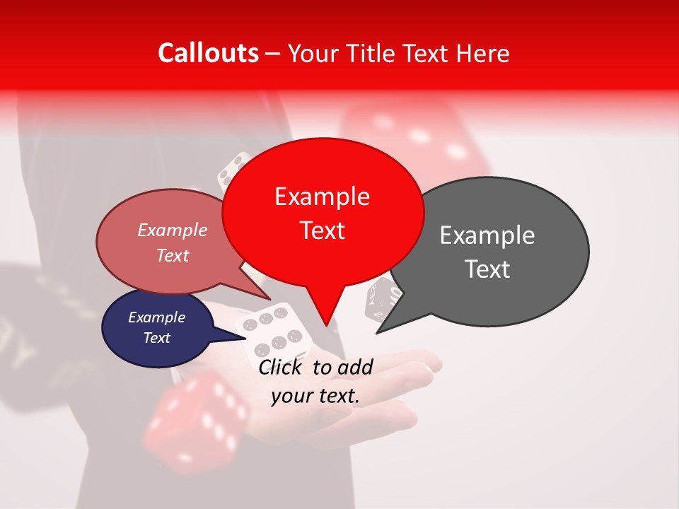 A Man In A Suit Is Holding A Dice PowerPoint Template