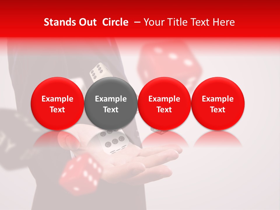 A Man In A Suit Is Holding A Dice PowerPoint Template