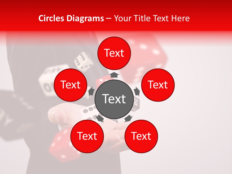 A Man In A Suit Is Holding A Dice PowerPoint Template