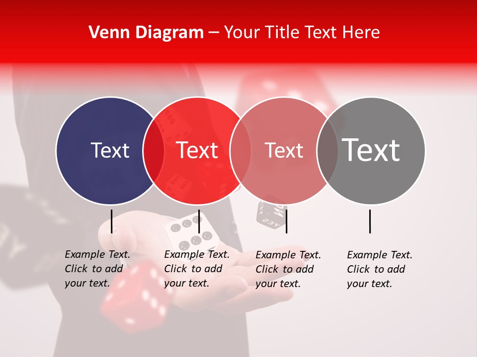 A Man In A Suit Is Holding A Dice PowerPoint Template