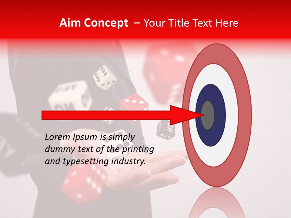 A Man In A Suit Is Holding A Dice PowerPoint Template