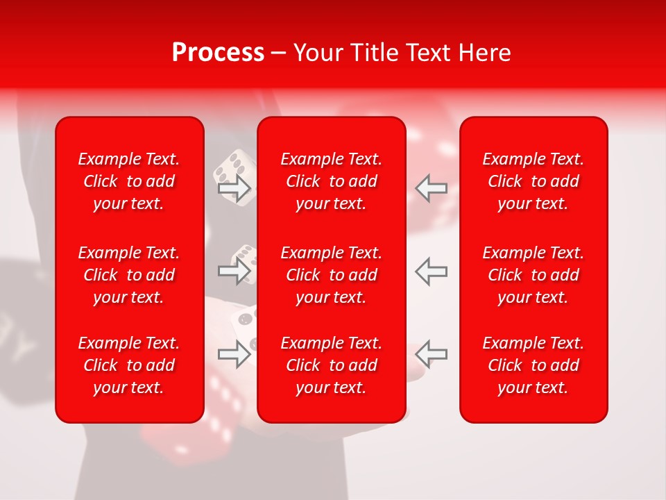 A Man In A Suit Is Holding A Dice PowerPoint Template