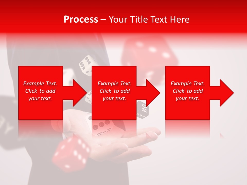 A Man In A Suit Is Holding A Dice PowerPoint Template