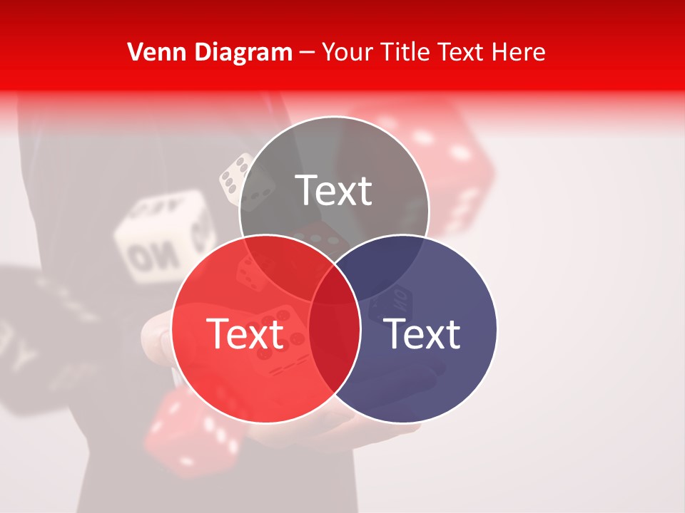 A Man In A Suit Is Holding A Dice PowerPoint Template