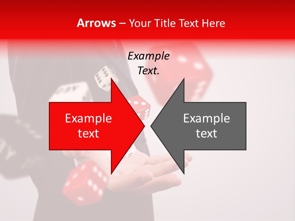 A Man In A Suit Is Holding A Dice PowerPoint Template