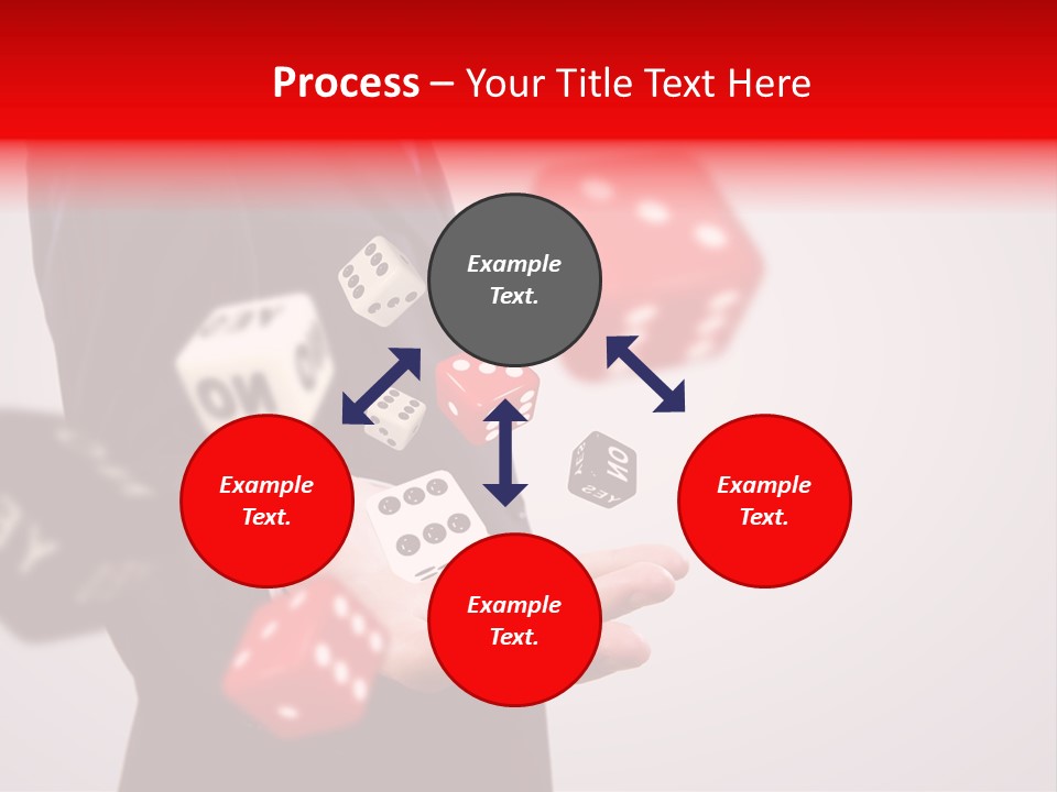 A Man In A Suit Is Holding A Dice PowerPoint Template