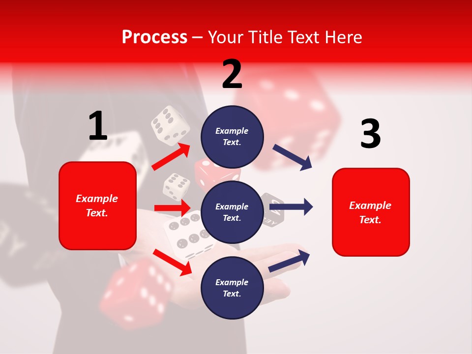 A Man In A Suit Is Holding A Dice PowerPoint Template