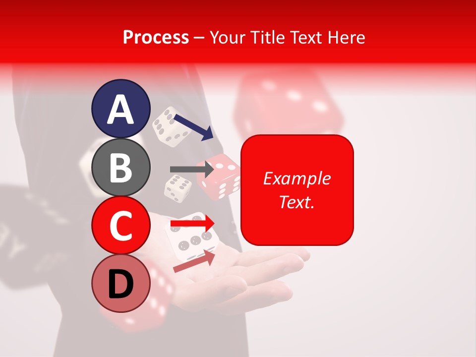 A Man In A Suit Is Holding A Dice PowerPoint Template