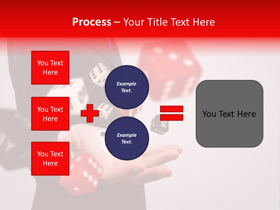 A Man In A Suit Is Holding A Dice PowerPoint Template