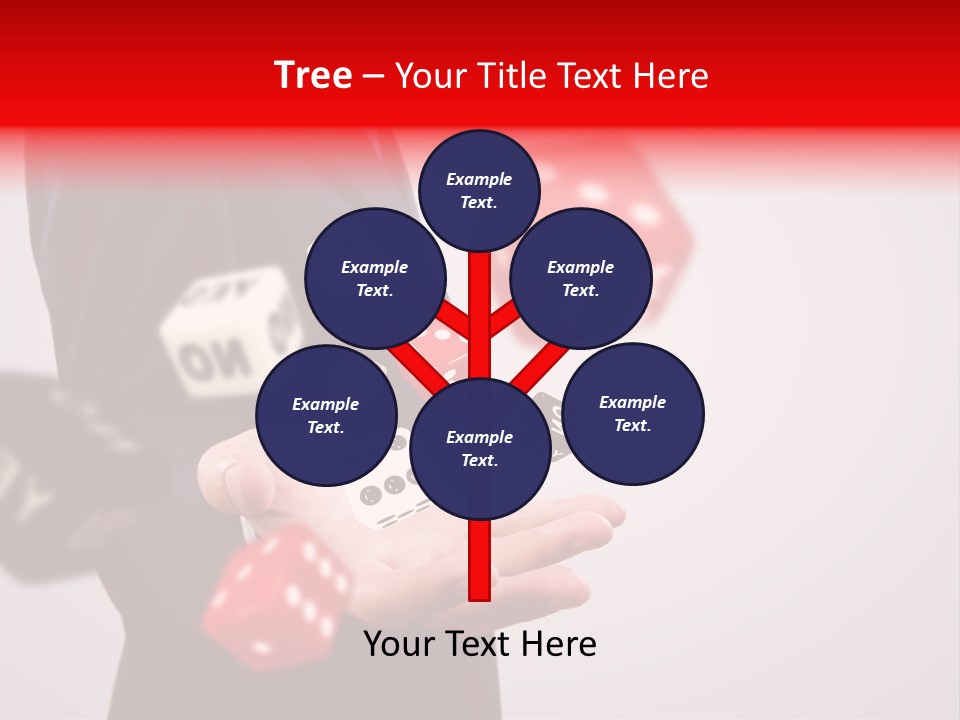 A Man In A Suit Is Holding A Dice PowerPoint Template